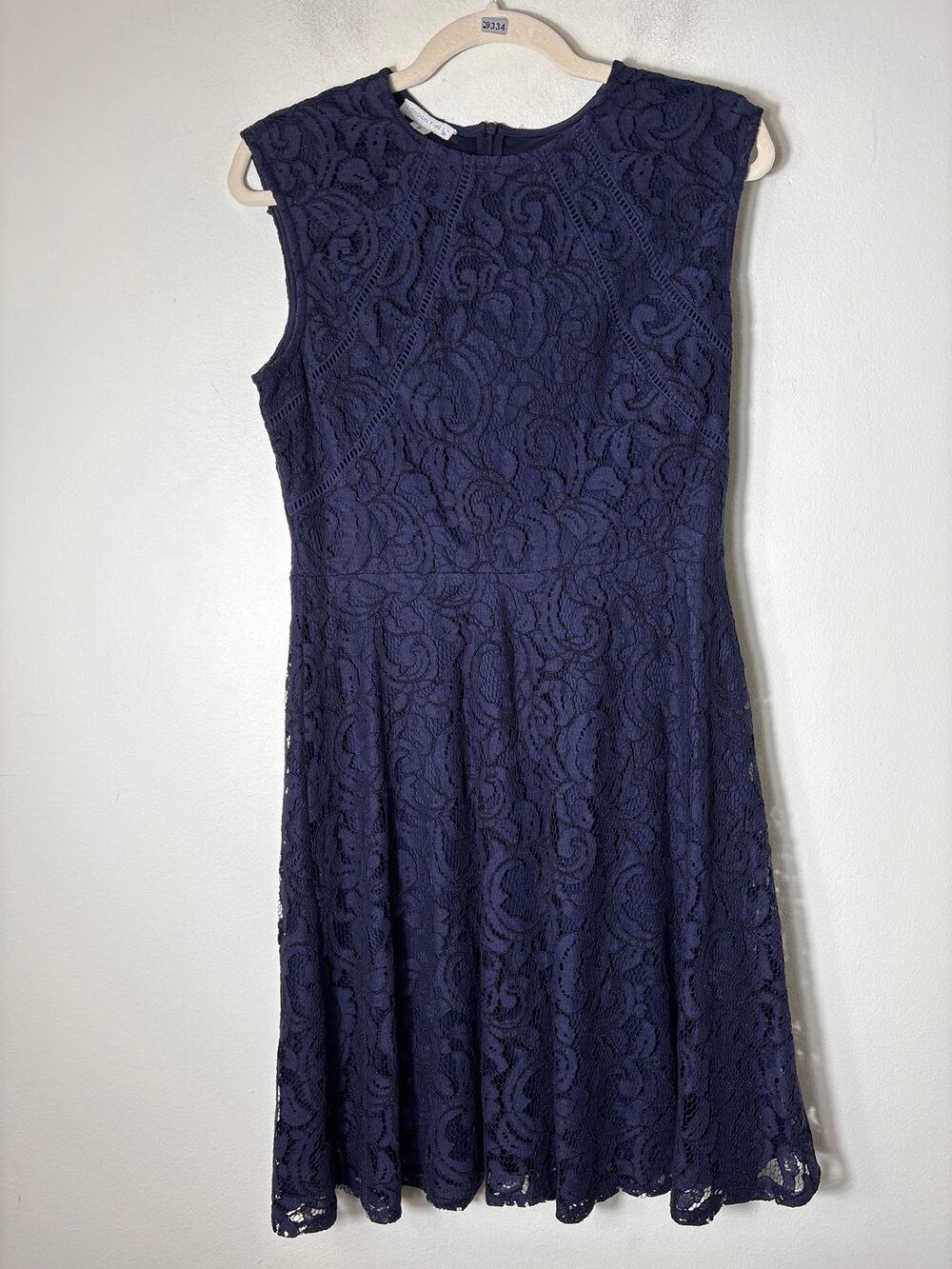 London Times Navy Sleeveless Knee Length Shift Dress sz 8